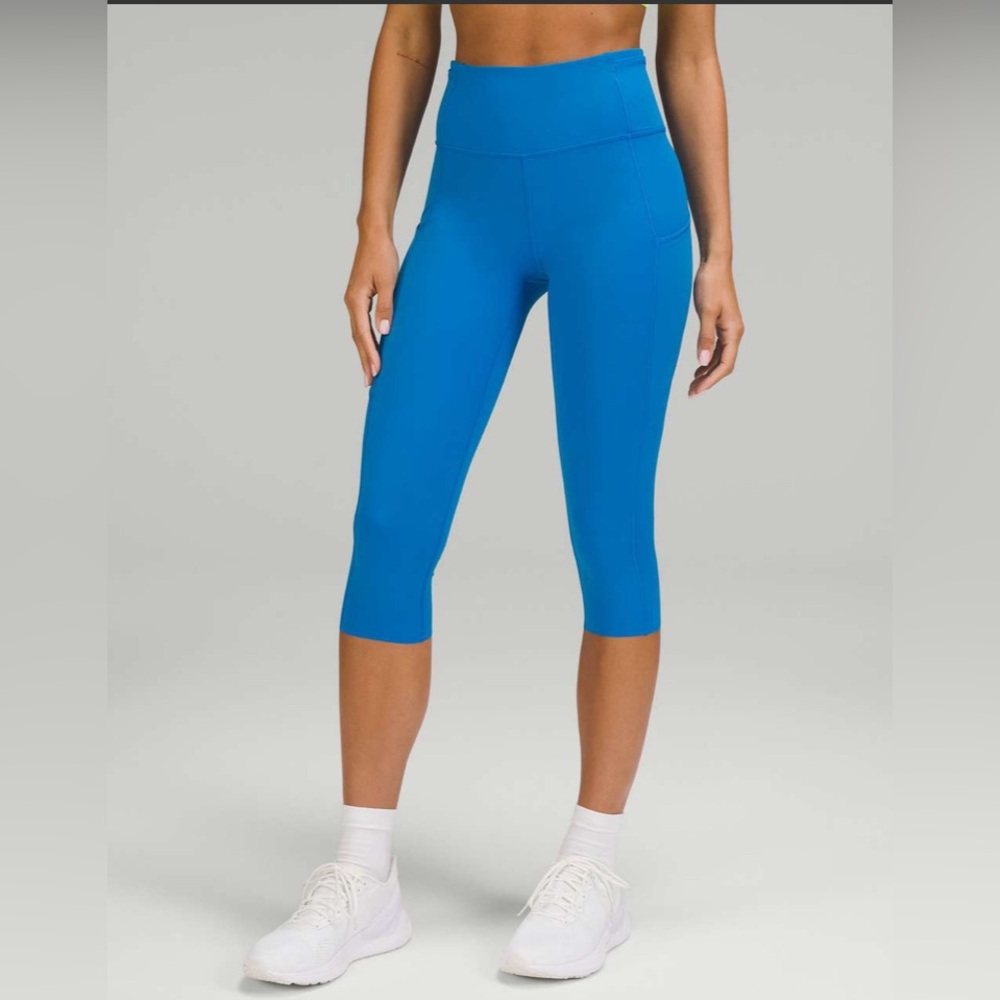 Lululemon Fast and Free High-Rise‎ Crop 19" in Poolside Blue 12